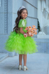Enchanted Lime Sequin Tulle Dress