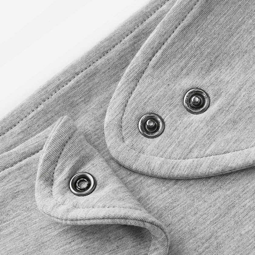 Grey Melange Luxe Solid Kerchief Bib