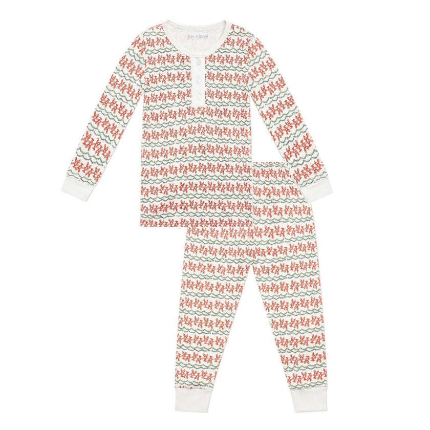 Christmas Lobsters Two Piece Kids Henley Pajamas