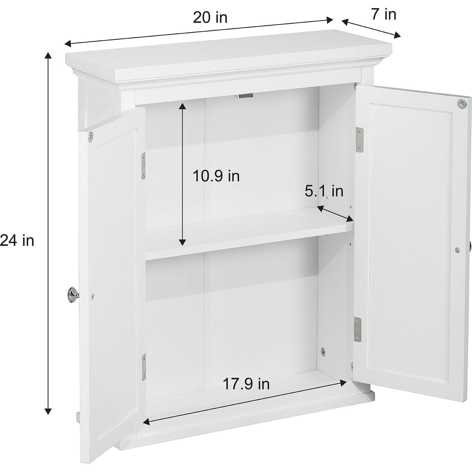 Glancy Wooden Wall Cabinet with Shutter Doors