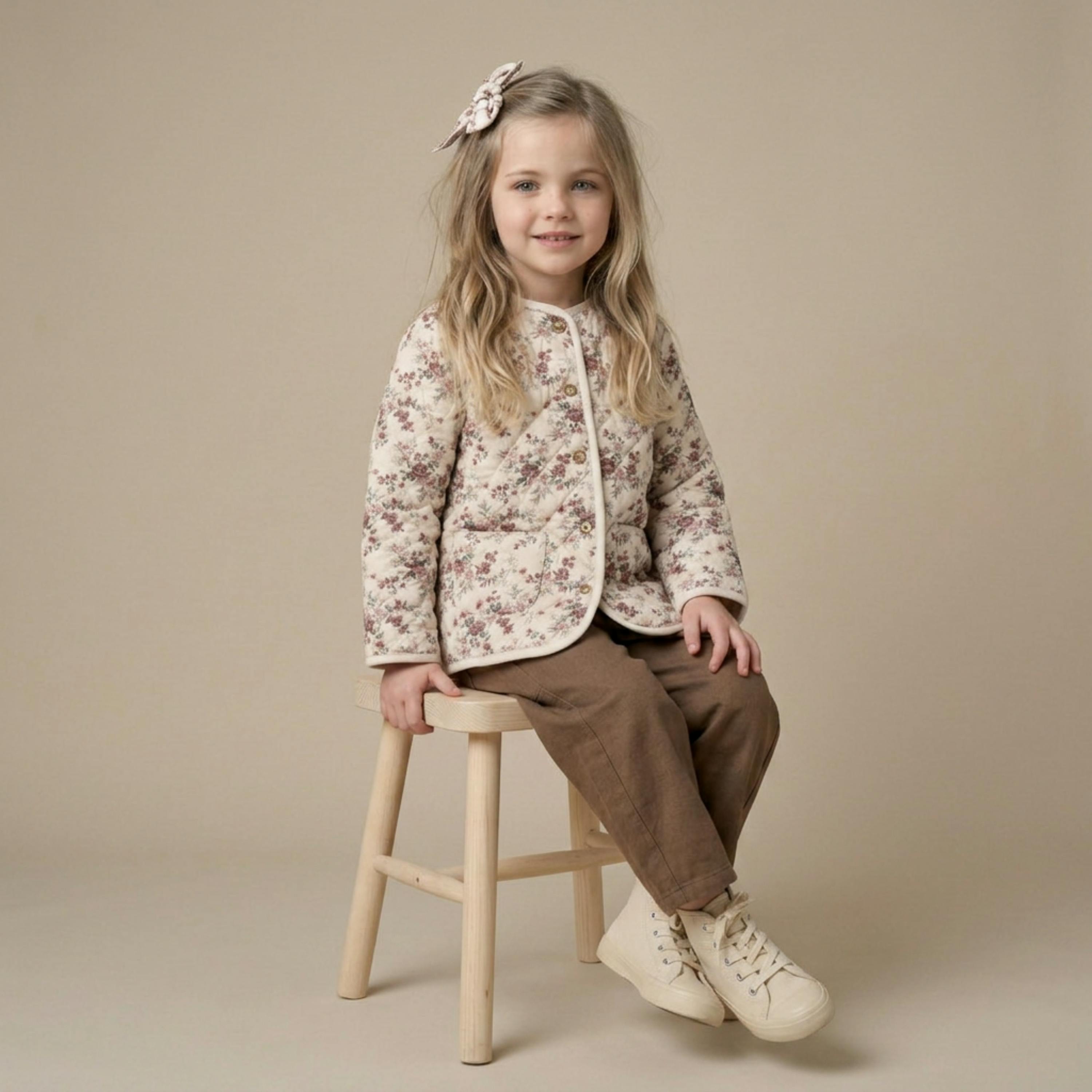 Organic Quilted Buttoned Jacket - Wildrose