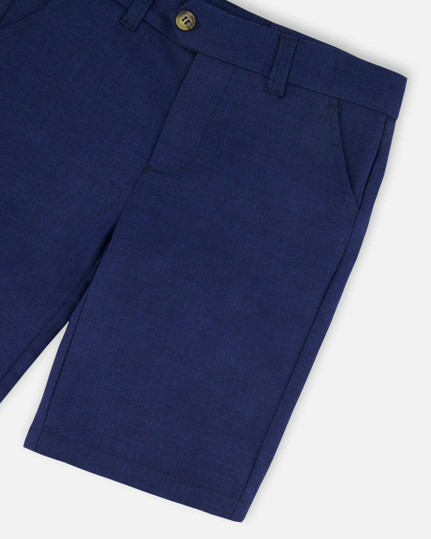 Slant Pocket Bermuda Shorts Navy Blue