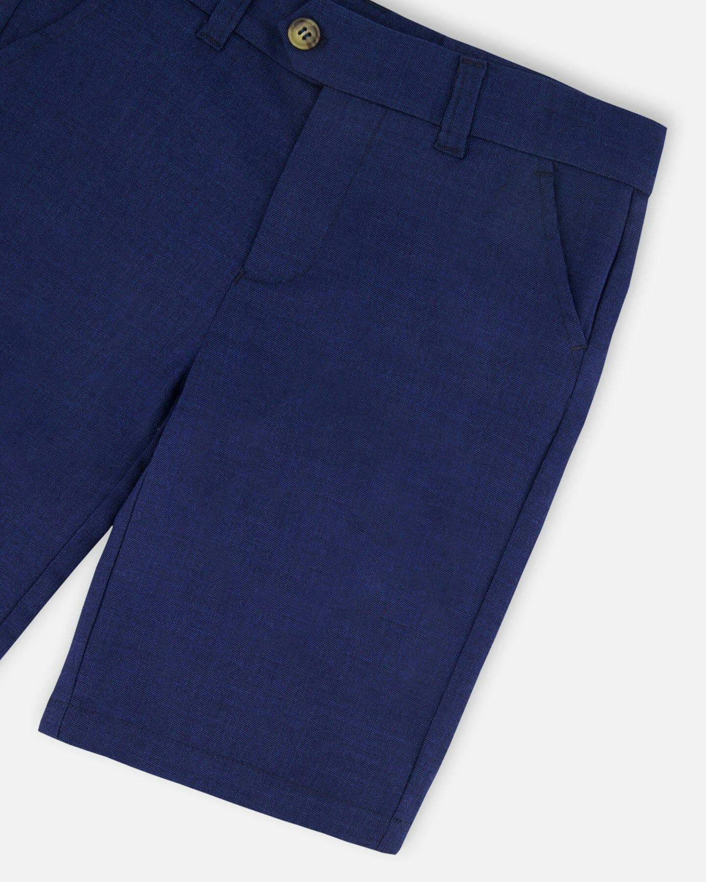 Slant Pocket Bermuda Shorts Navy Blue