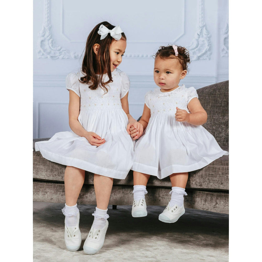 Willow Rose Hand Smocked Dress in Pink