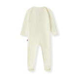 Cream Waffle Zipper Footed Romper