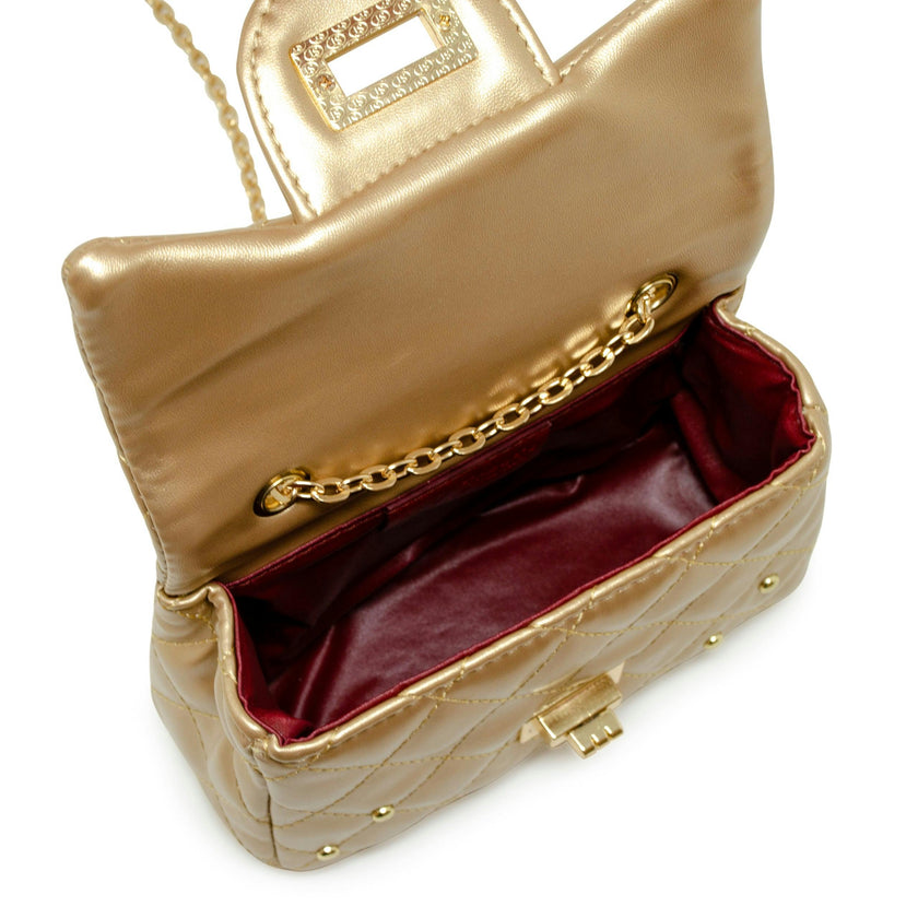 Classic Quilted Stud Flap Mini Handbag