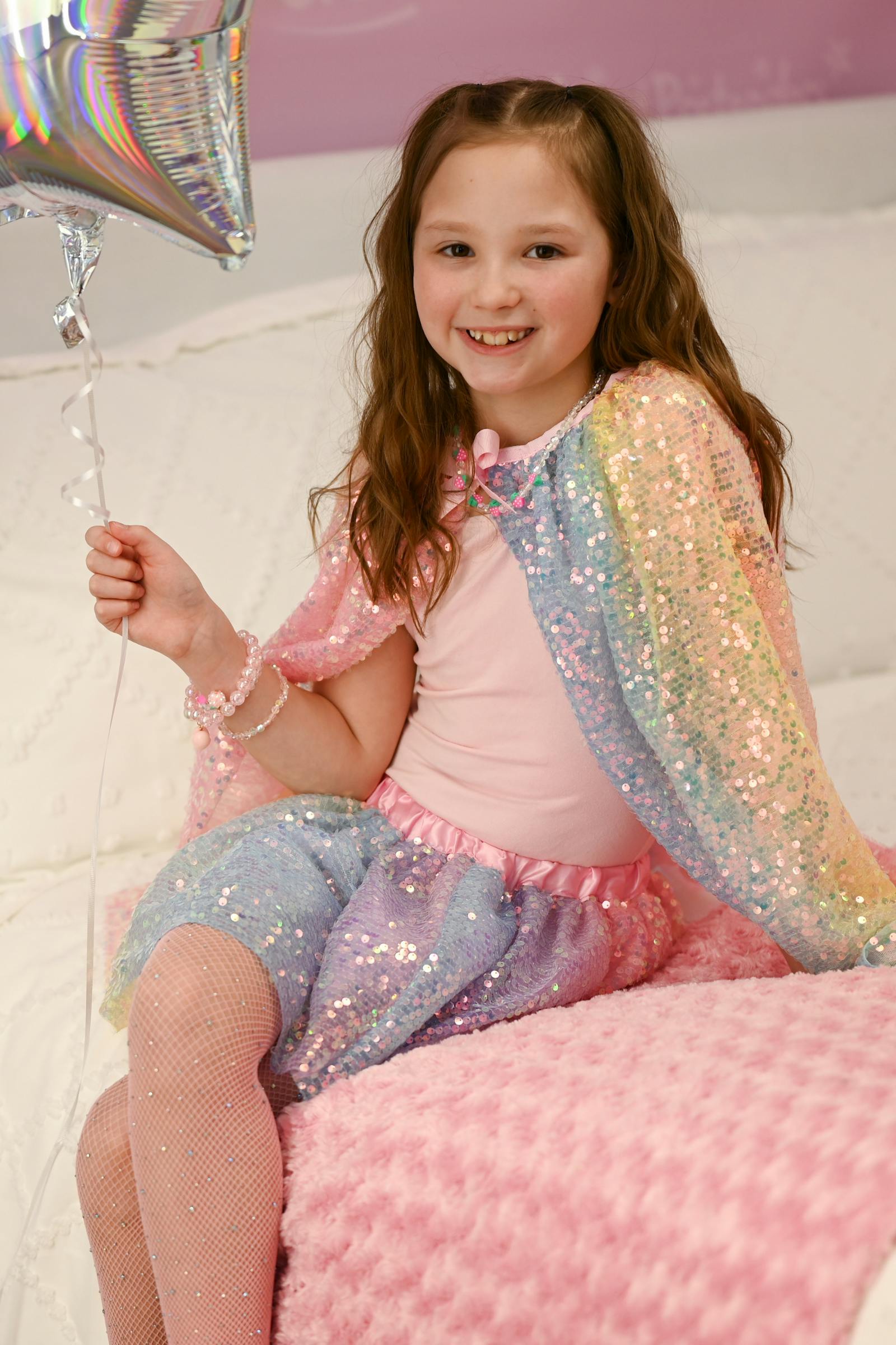 Sequins Skirt with Satin Waistband