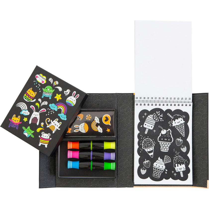 Tribe: Neon Coloring Set - Glow Friends Activity Set w/ Stickers