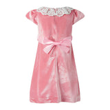 Lace Collar Velvet Dress
