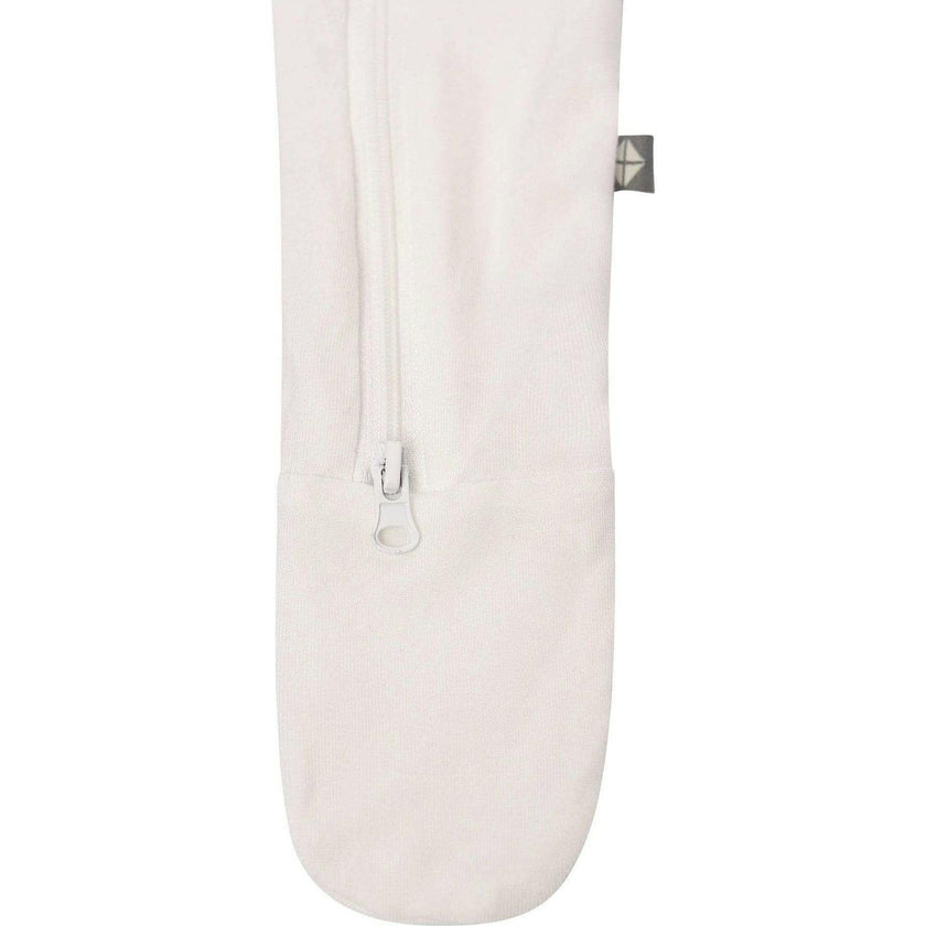 Zippered Footie, White