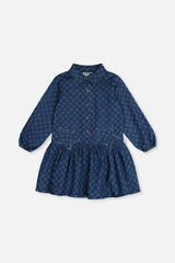 Shirt Dress Blue Smiley Print