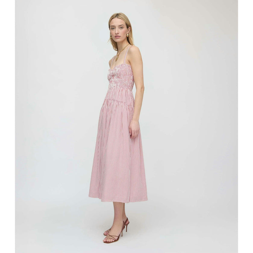The Rebecca Nap Dress - Red Ticking Stripe