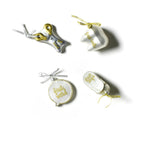 Set of 4 Baby's First Milestones Glass Ornaments