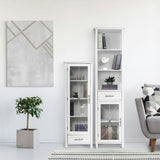 Delaney Wooden Linen Cabinet with Drawer and Open Shelves