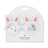 Packed Party Hop-To-It Confetti Bunny Novelty Glasses - Glitter Bunny Ears with Confetti-Filled Lenses and Gold Too Hip to Hop Text, 6x4 Inch