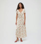 The Maxine Dress - Primrose Bouquet Ivory/Coral