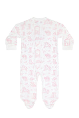 Pink Lone Star Toile Zipper Footie