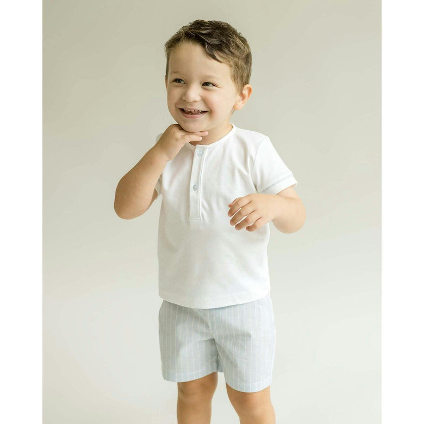 Henley T-Shirt - Lt.Blue Trim