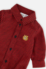 Baby Top & Pants Set Black And Red Houndstooth