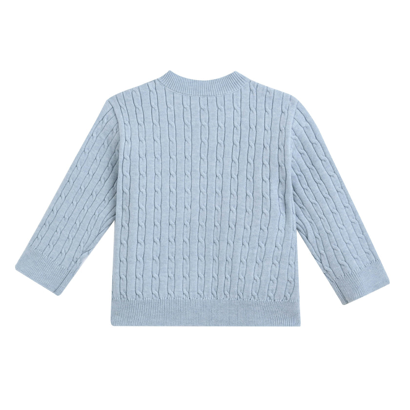Blue Cable Knit Cardigan