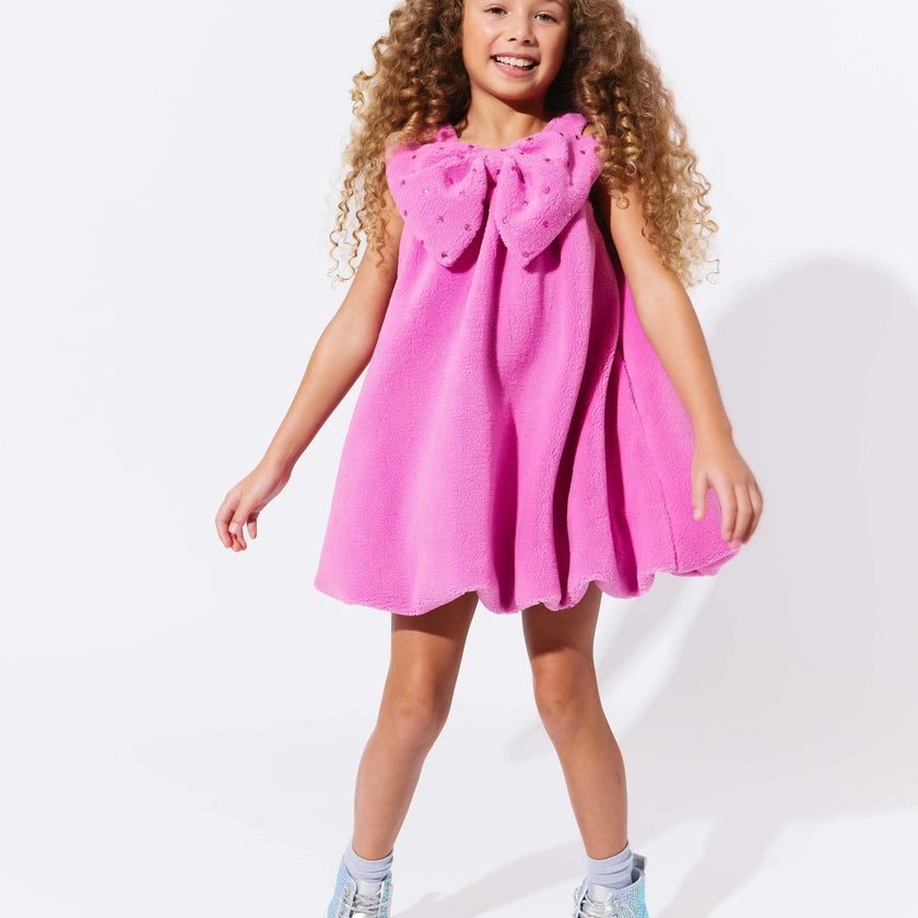 Big Bow Teddy Fleece Dress