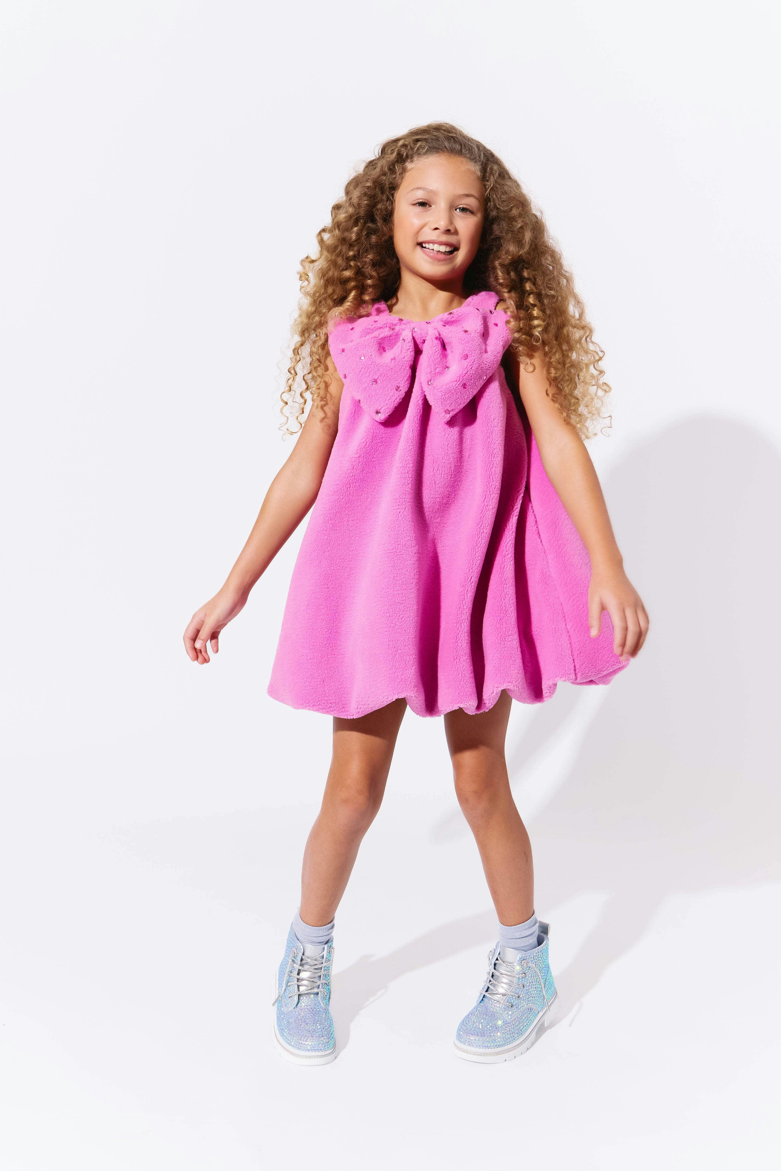 Big Bow Teddy Fleece Dress