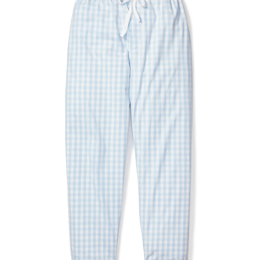 Men's Twill Pajama Pant in Light Blue Gingham