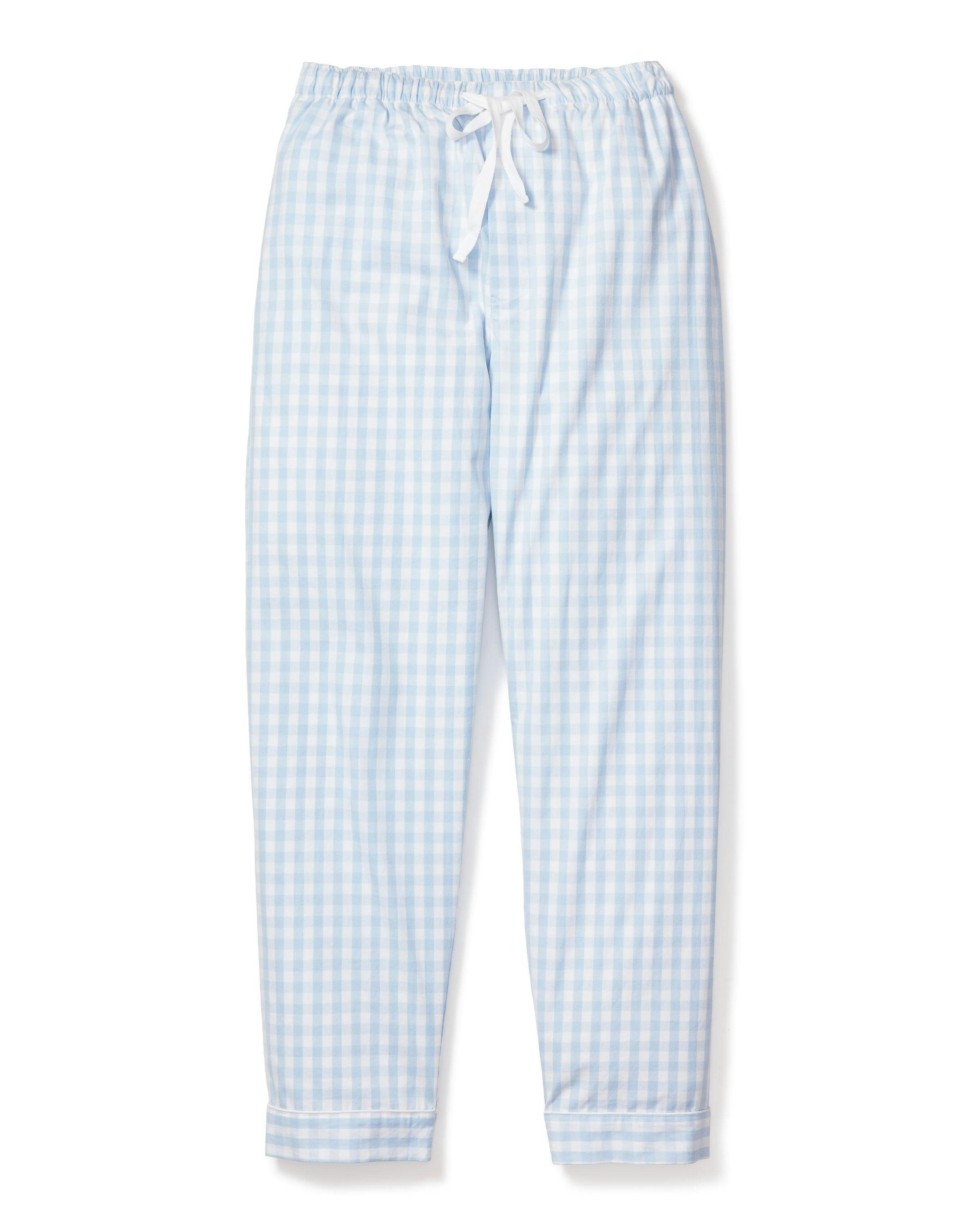 Men's Twill Pajama Pant in Light Blue Gingham