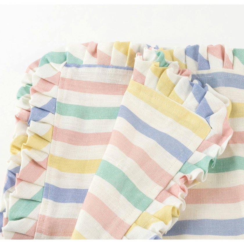 Multicolored Stripe Ruffle Napkins