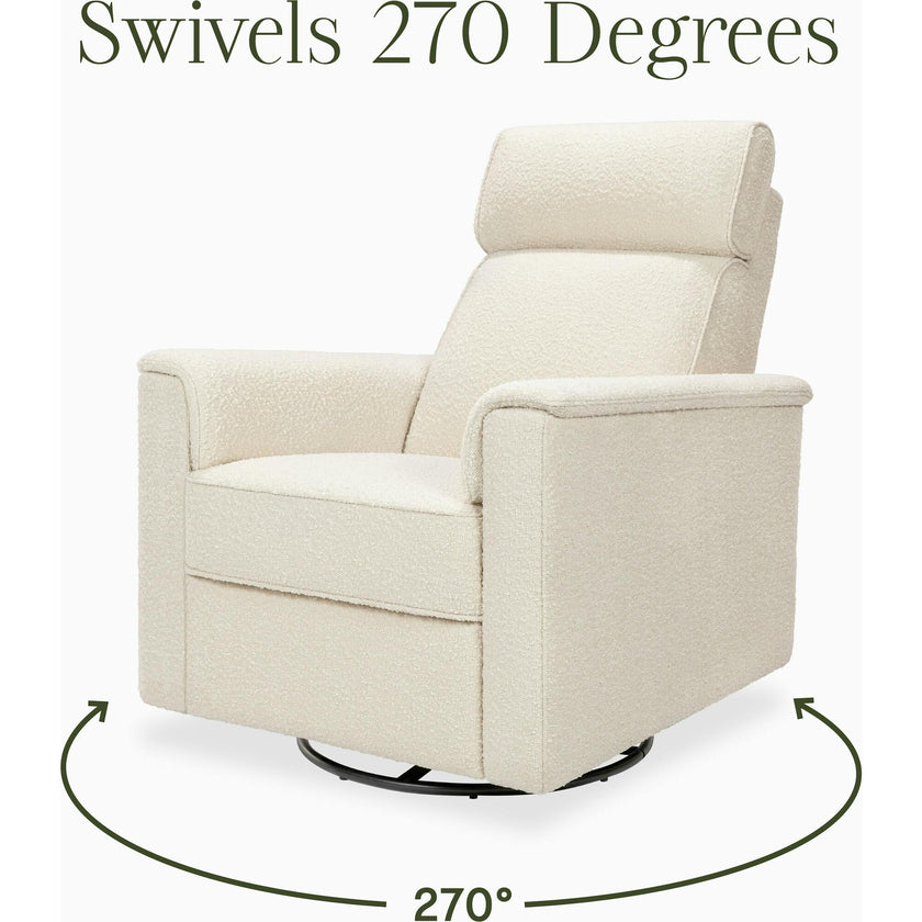 Willa Pro Power Glider Recliner w/ Power Lumbar in Performance Ivory Boucle