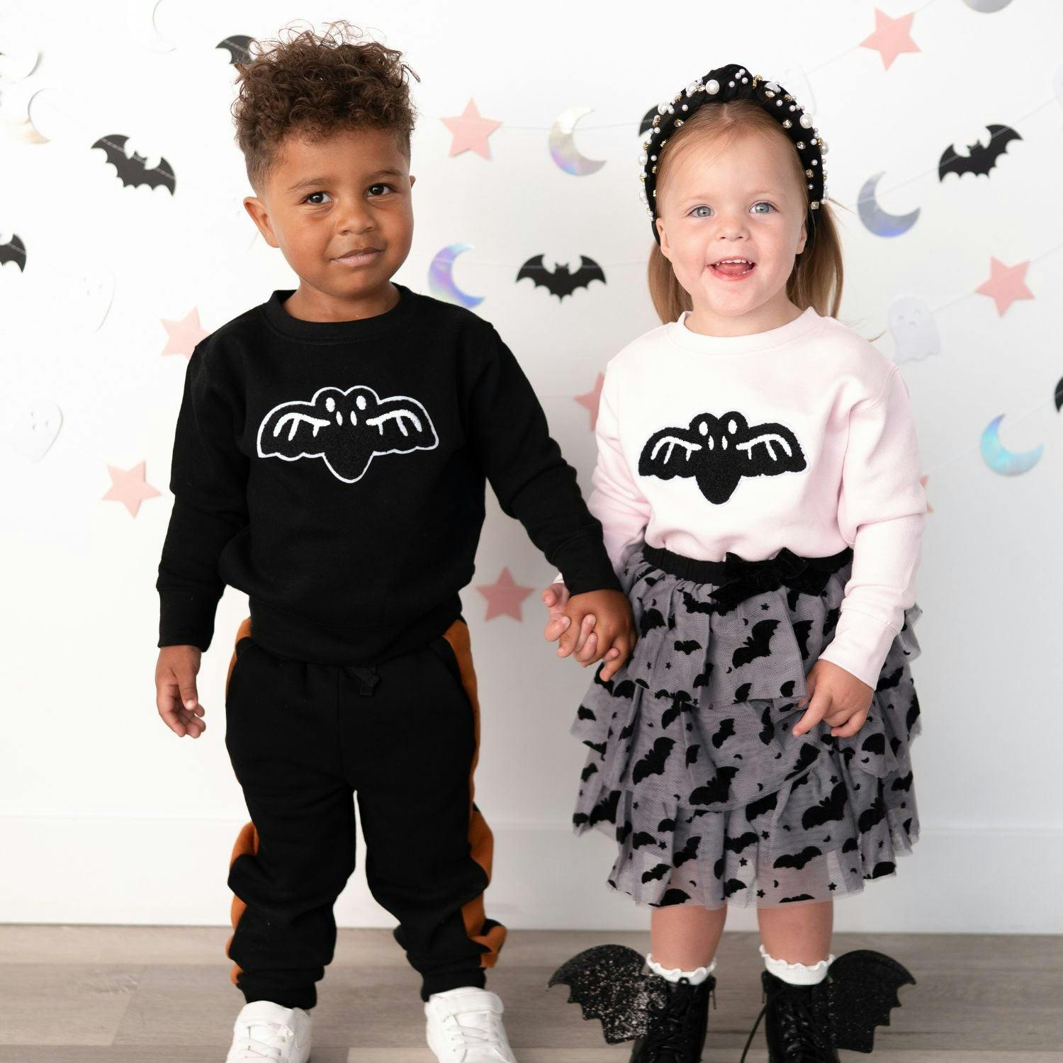 Bat Patch Halloween Sweatshirt