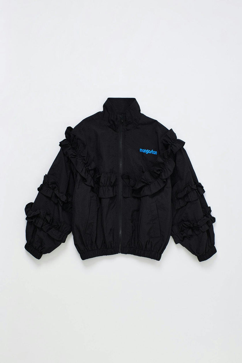 RUFFLES NYLON JACKET BLACK