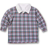 Plaid Knit Long Sleeve Polo