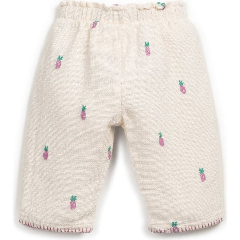 Pineapple Embroidered Pants