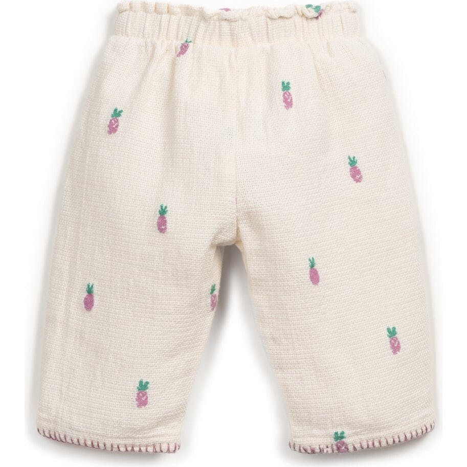 Pineapple Embroidered Pants