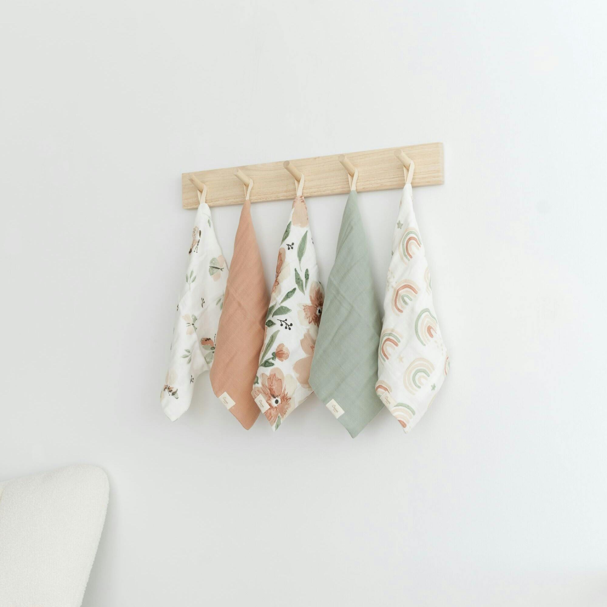 Parker 5-pc. Cotton Baby Washcloth Set (Pink Floral)