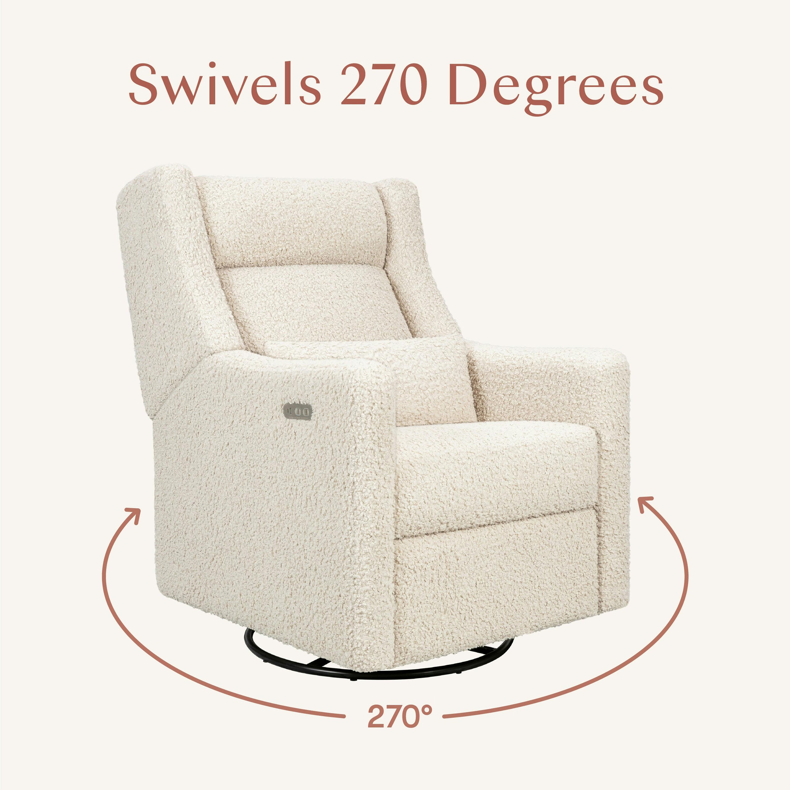 Babyletto Kiwi Plus Power Recliner and Swivel Glider with Power Adjustable Headrest and USB Port