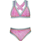 Rainbow Embroidered Cross Back Two-Piece Bikini, Prints