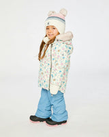 Baby Two Piece Snowsuit White With Floral Print