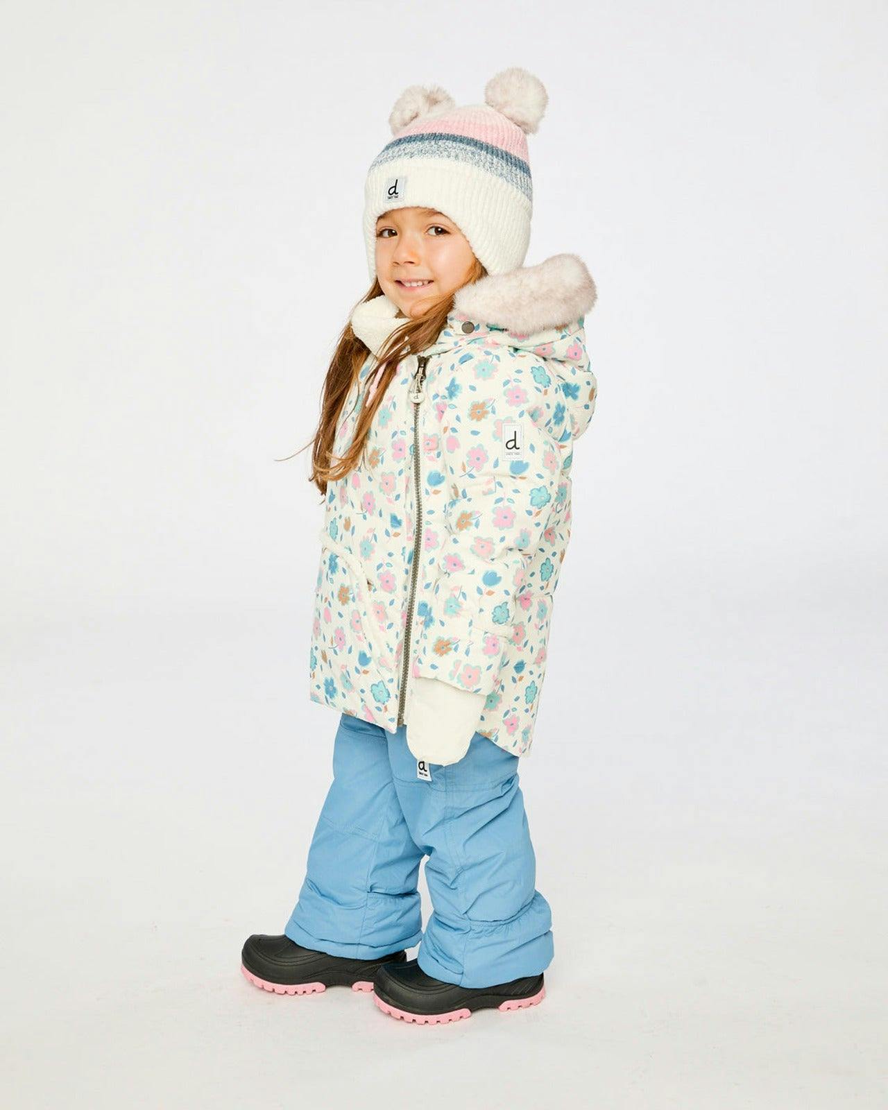 Baby Two Piece Snowsuit White With Floral Print