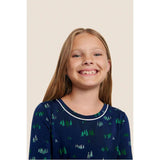 Kids Printed TENCEL Modal Unisex Long PJ Set, Blue