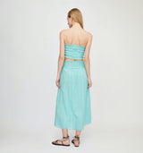 The June Nap Top - Teal Poppy Half Drop