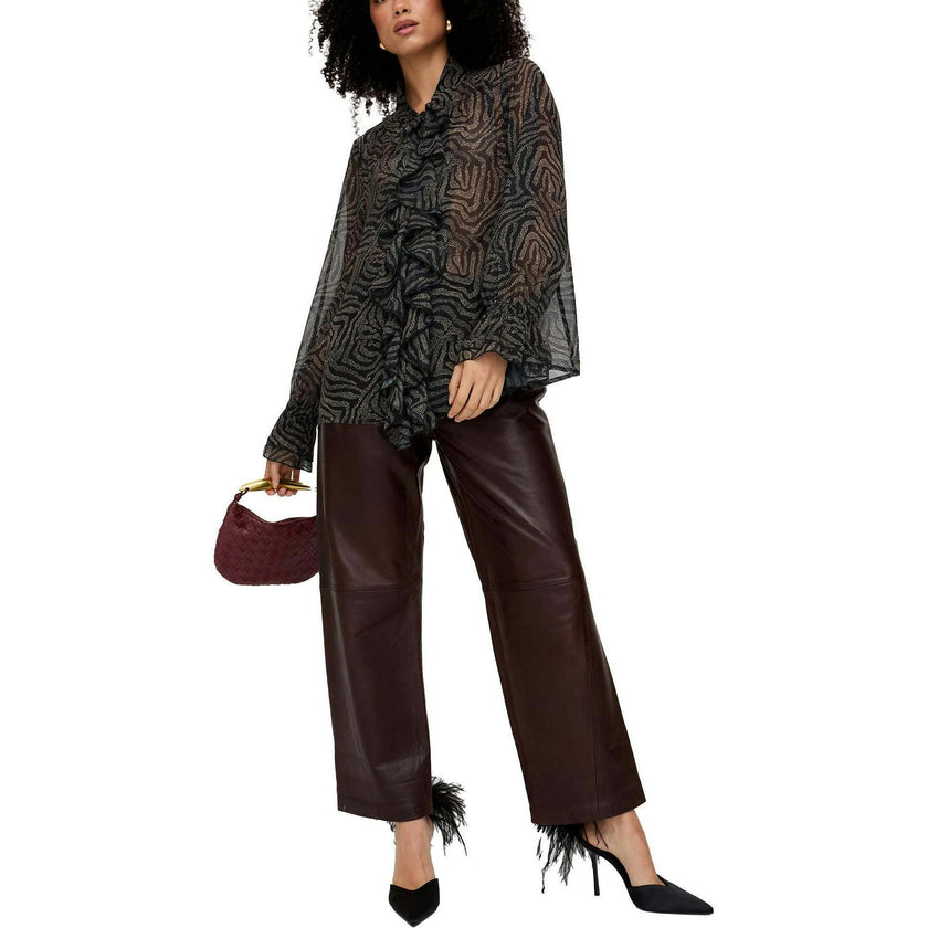 Zendaya Ruffle Detail Print Shirt