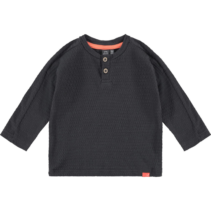 Long Sleeve Textured Henley Shirt