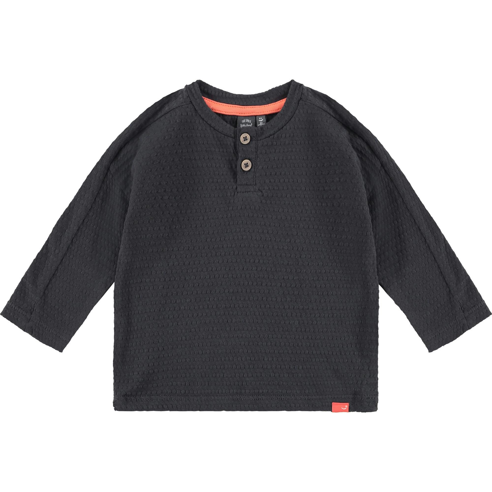 Long Sleeve Textured Henley Shirt