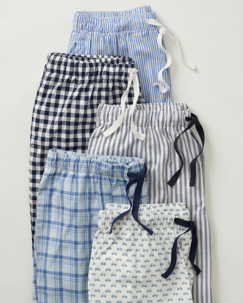 Kid's Twill Pajama Pants in French Blue Heritage Stripe