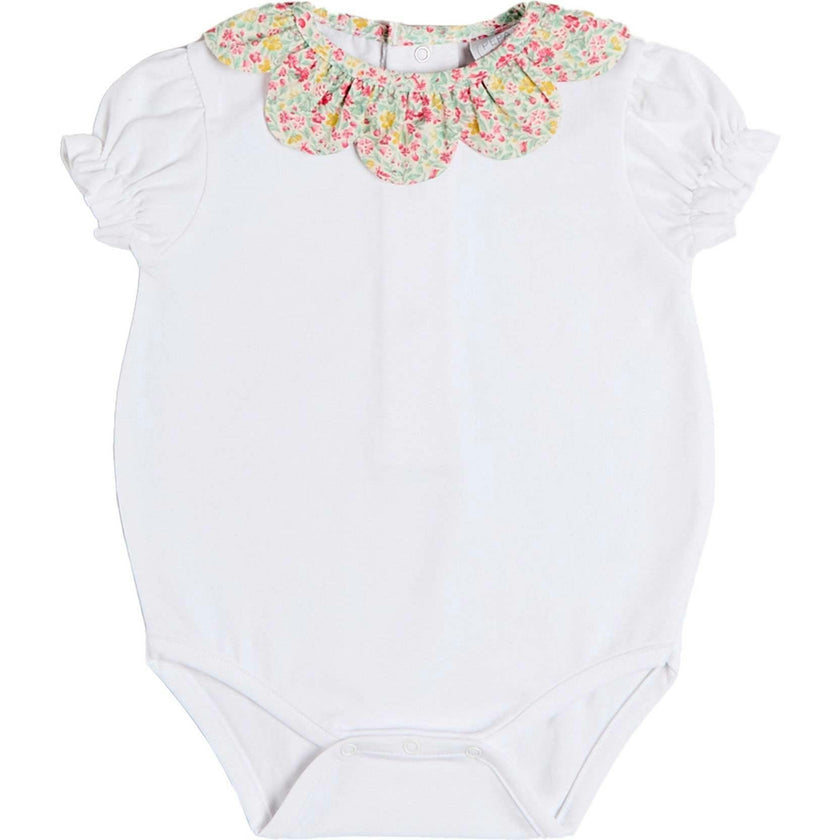 Adelaide Floral Petal Collar Bodysuit in Pink (1mth-2yrs)