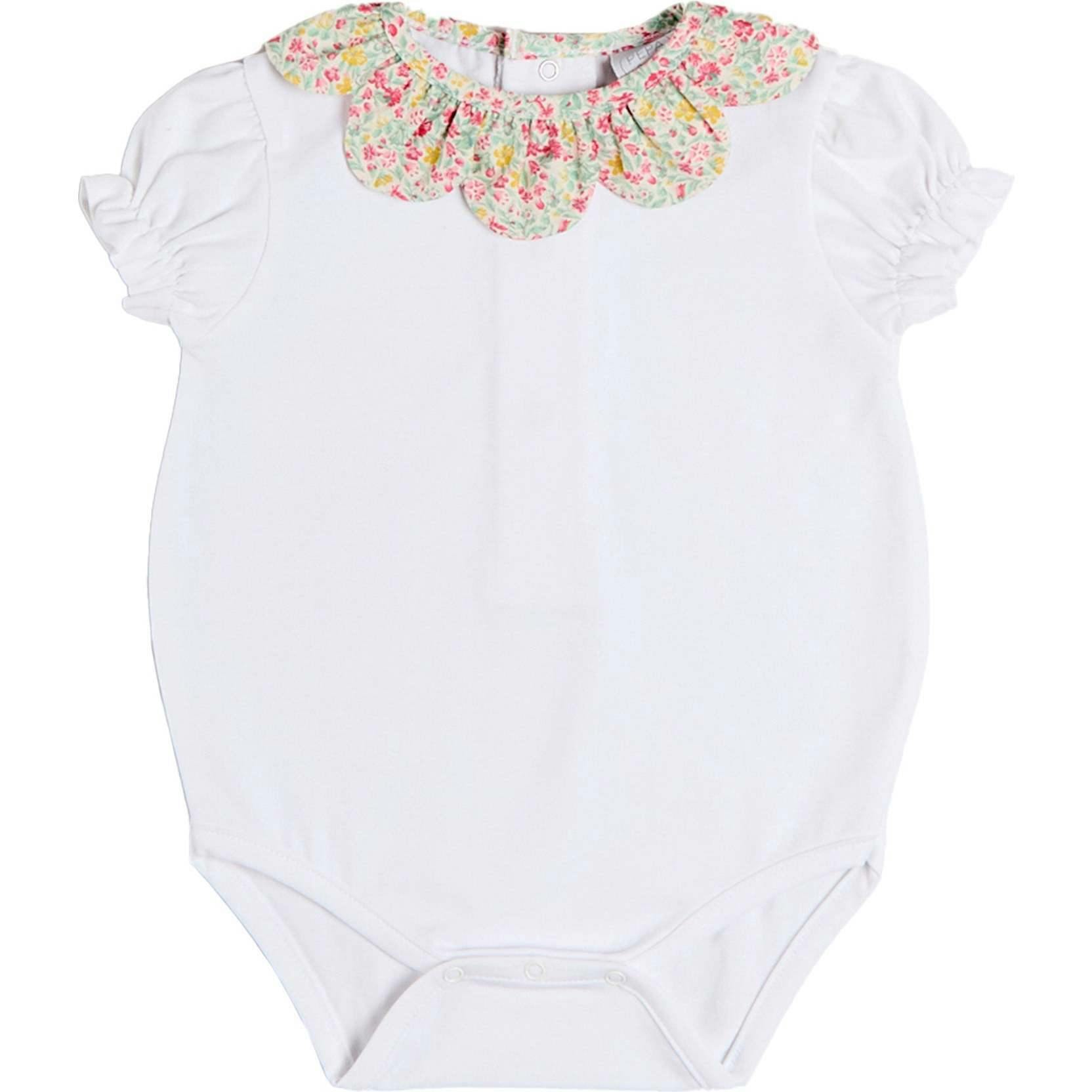 Adelaide Floral Petal Collar Bodysuit in Pink (1mth-2yrs)
