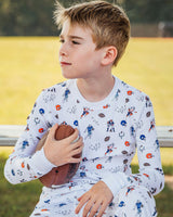The Organic Long Sleeve Pajama Set [Football]