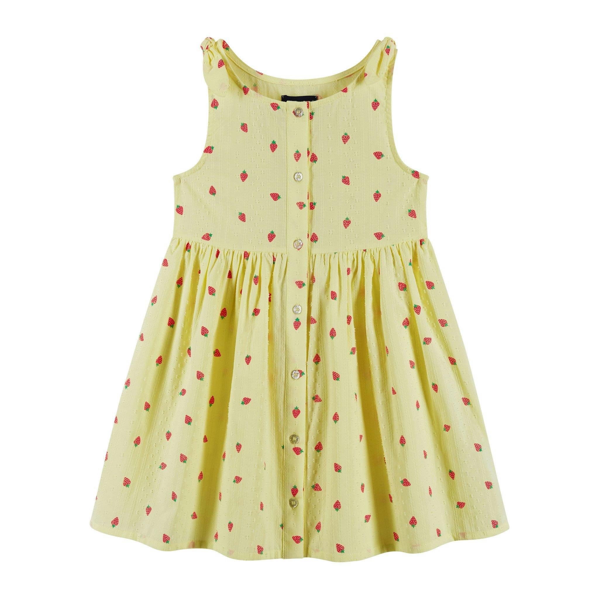 Button Front Dress | Yellow Strawberry